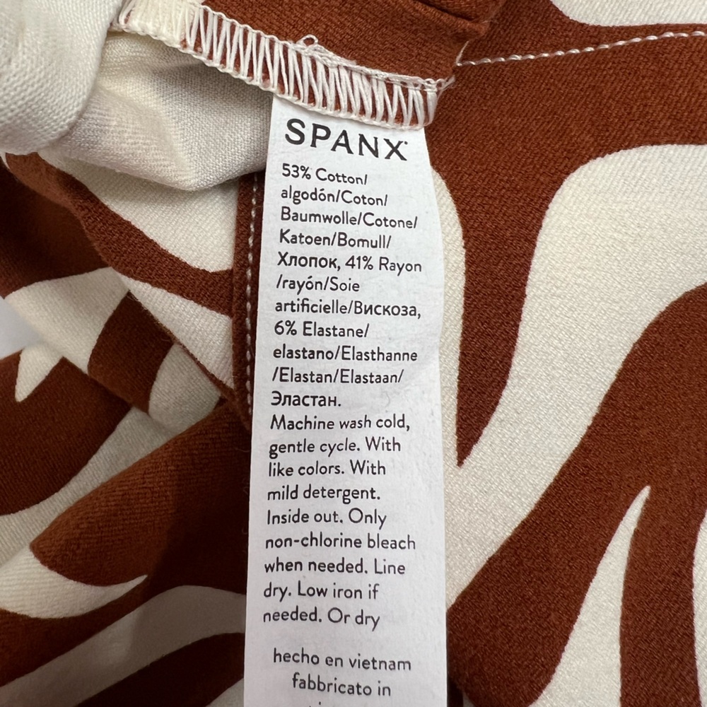 SPANX On-The-Go High Waist Zebra Print Shorts - Brown and White Large NWT - Picture 6 of 12
